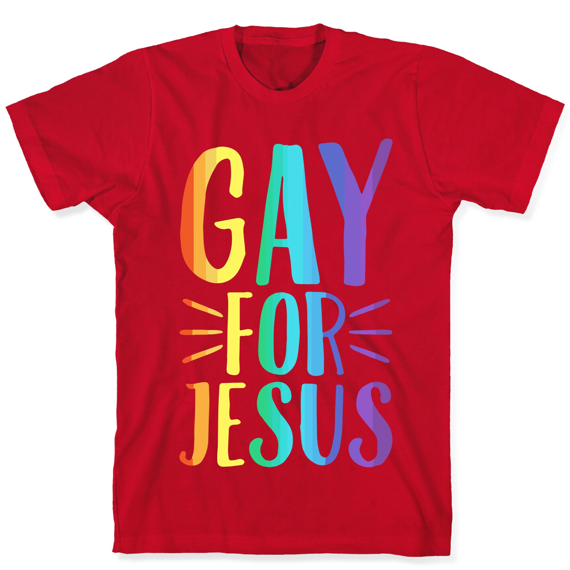 Gay For Jesus White Print T-Shirt